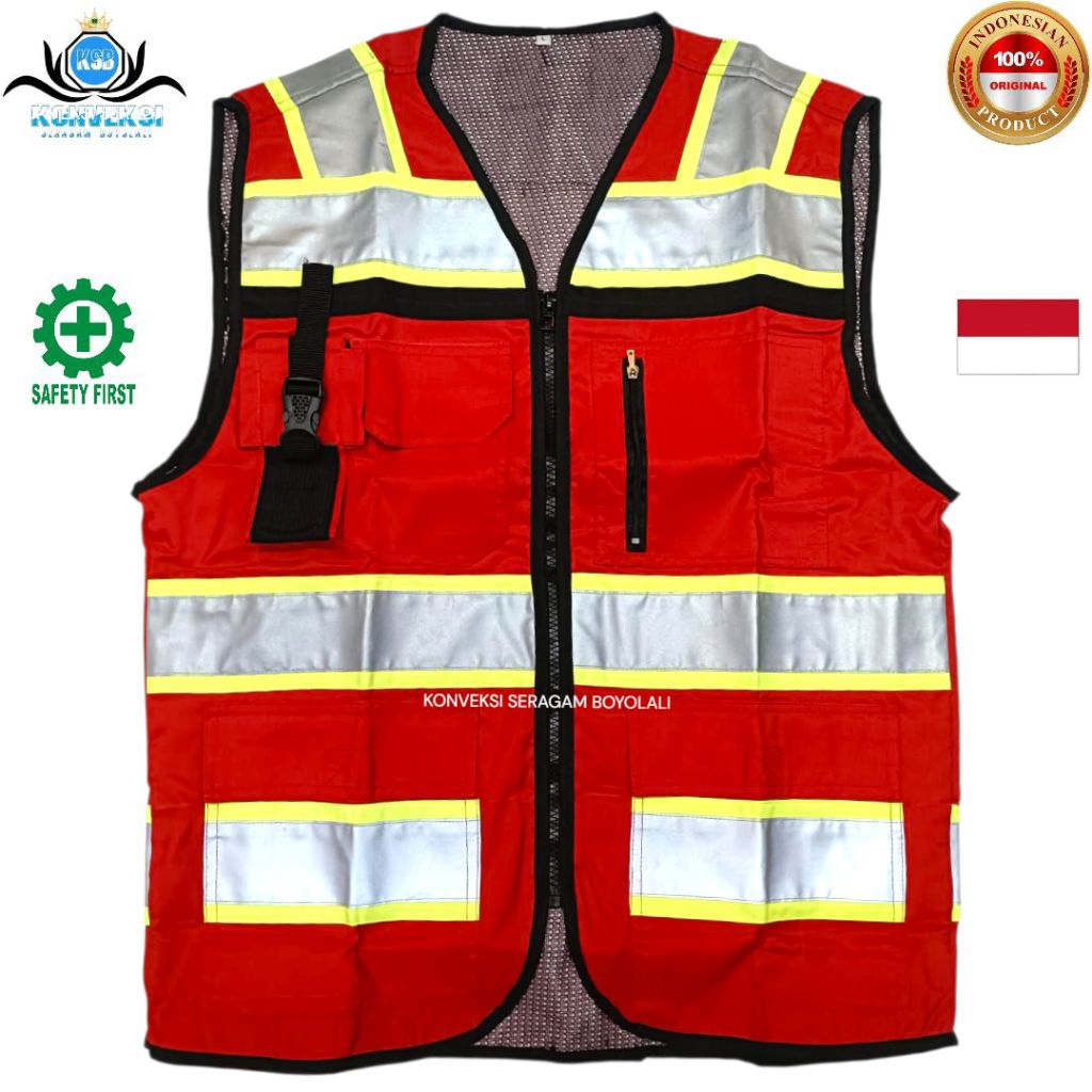 SAFETY VEST TERBARU REFLEKTOR 3M / ROMPI SAFETY BERBAGAI WARNA  / ROMPI PROYEK