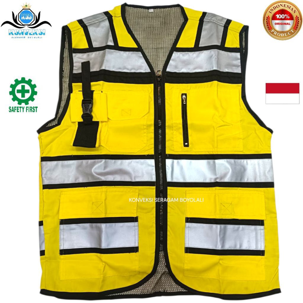 SAFETY VEST TERBARU REFLEKTOR 3M / ROMPI SAFETY BERBAGAI WARNA  / ROMPI PROYEK