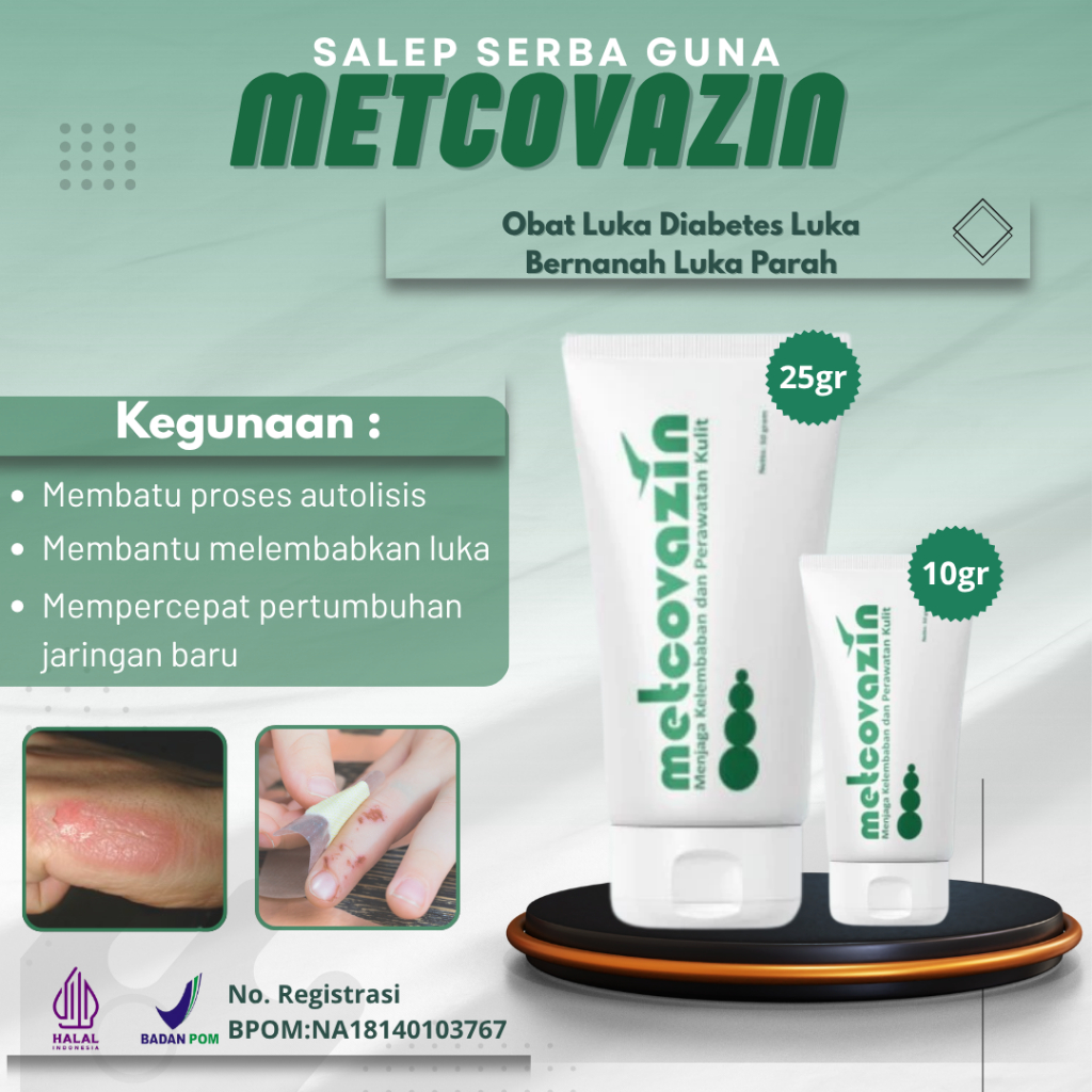 Metcovazin Original Cream 25gr Obat Luka Diabetes Luka Bernanah Luka Parah