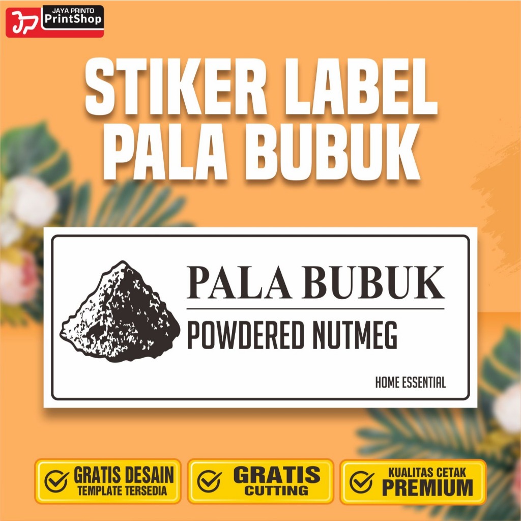 Stiker Label Bumbu Dapur Pala Bubuk Ready Tahan Air_STICKER