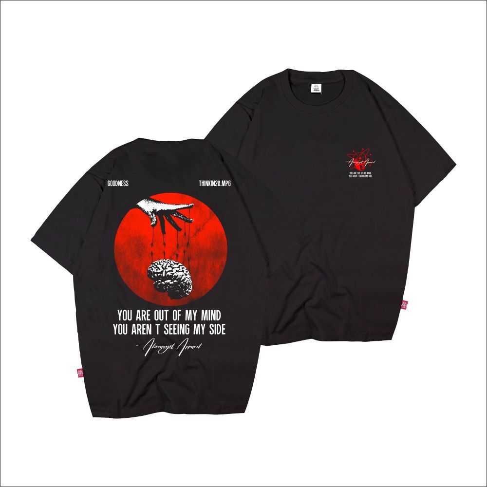 TSHIRT DISTRO STREETWEAR PRIA COTTON 30S BRAIN DAMAGE ORI ALIVE ANGEL GOODNESS SOCIAL DISTANCING ANA