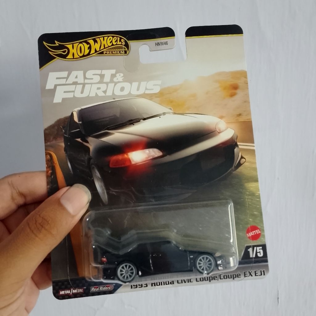Hotwheels premium 1993 honda civic coupe ex ej1 fast and furious
