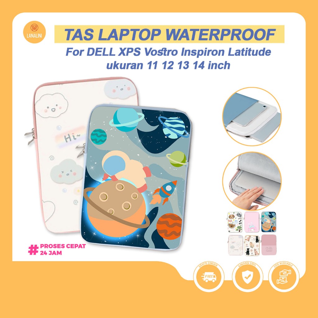 Tas Laptop Dell XPS Inspiron Latitude 11 12 13 inch Slim Anti Air Waterproof Case Sleeve Kantor Seko