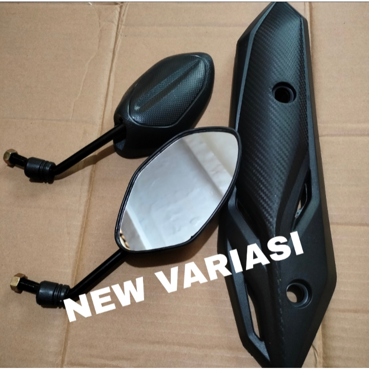 paket hemat spion standar beat + Tutup knalpot ALL New Honda Beat LED Deluxe 2020 Beat Street 2020, 