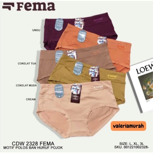 GROSIR Celana Dalam Wanita Kekinian FEMA 2328 Polos