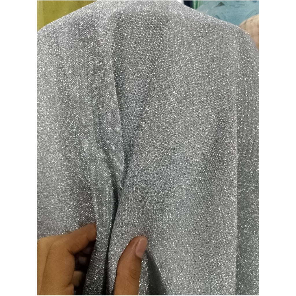 Bahan/Kain antik metalik silver
