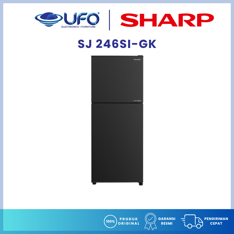 Sharp Kulkas 2 Pintu Shine J-Tech Inverter SJ246SI-GK | Inverter SJ246SI-GK
