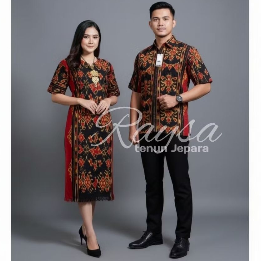 couple tenun pria wanita baju tenun pesta baju kondangan