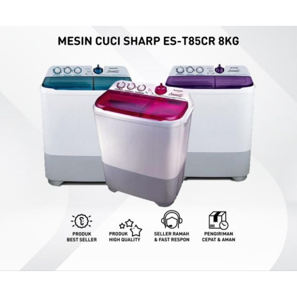 MESIN CUCI SHARP 2 TABUNG ES-T85CR