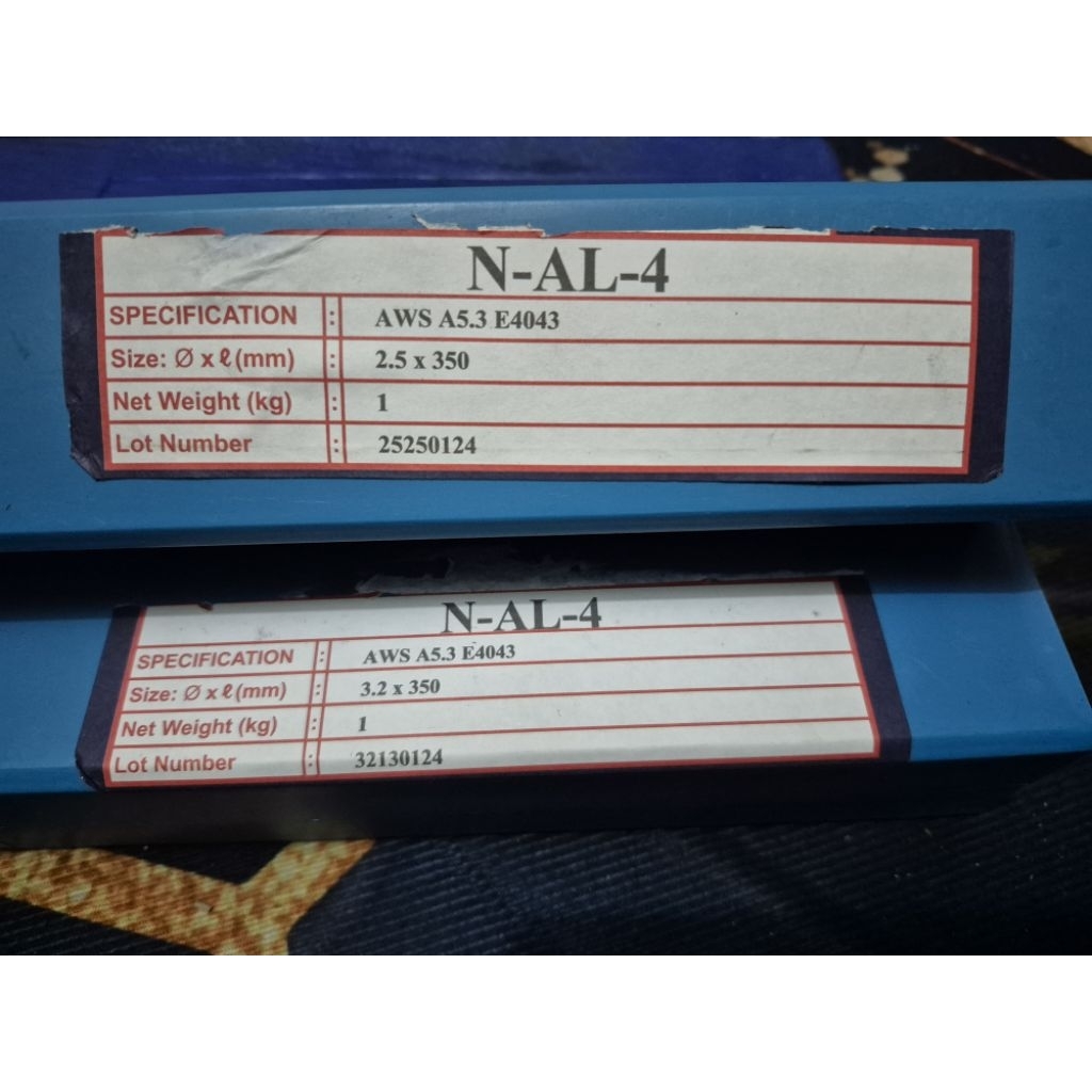 ‎KAWAT LAS LISTRIK STICK ALUMINIUM E 4043 3 2 ECERAN 0.5kg
