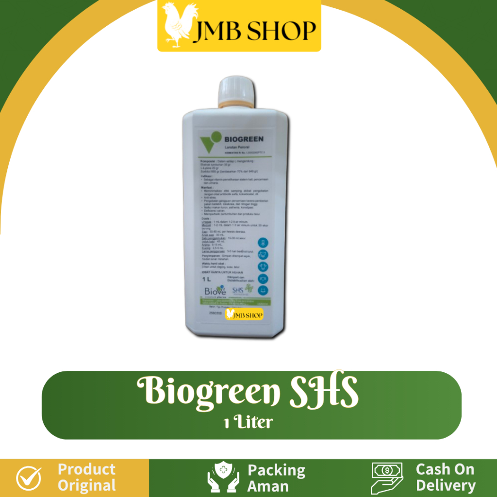 Biogreen SHS 1 Liter Suplemen Hewan Unggas Ayam Babi 1L Bio Green