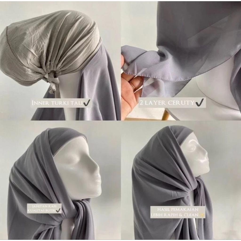 Pashmina Inner Turki Tali/ Pashmina inner Turkey Tali/ Pashmina Inner Tali/ Hijab Pashmina Instan Ta