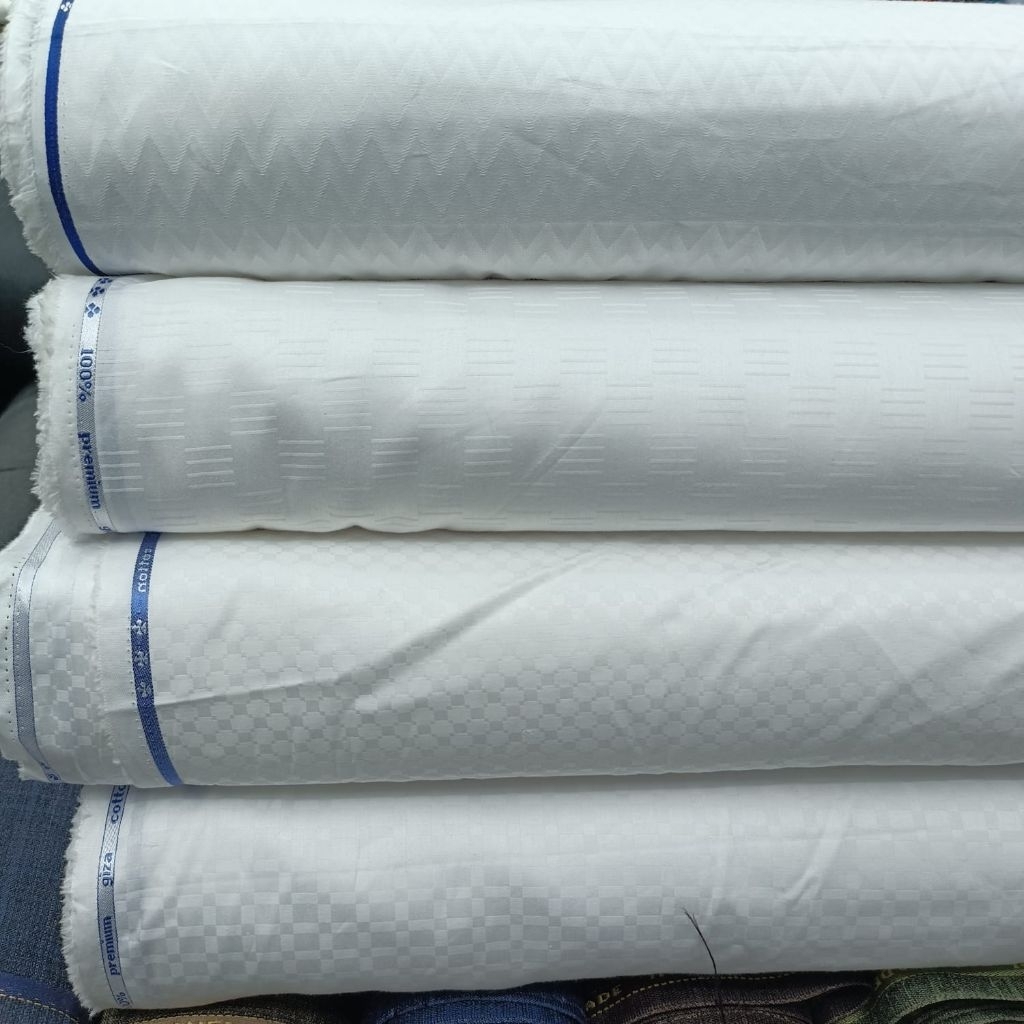 Kain katun Doby putih impor italy kualitas premiun