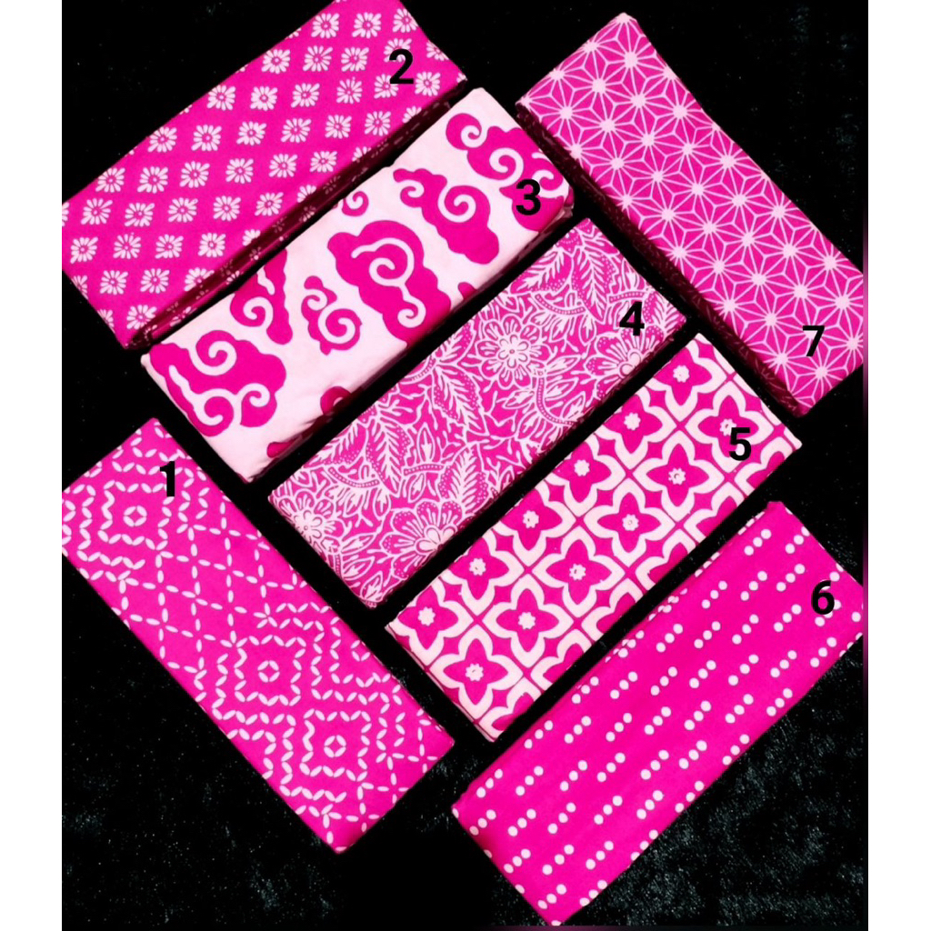 Kain Batik Cap Garutan  Warna Pink series Kain Batik Meteran Seragaman - Kain Batik Bahan Katun