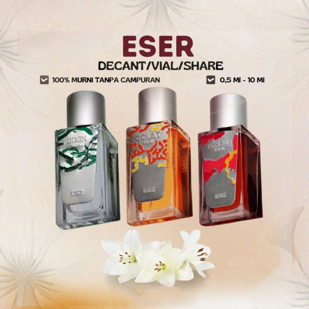 TESTER / DECANT / VIAL / TESTER PARFUM ESER ECLAT, BERILIUM, EDEN ORIGINAL