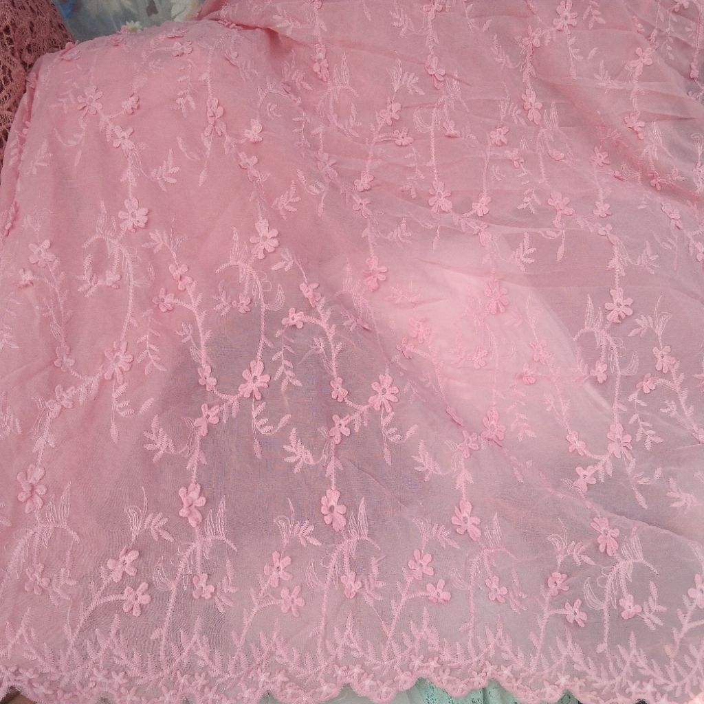 Kain sifon bordir | Harga/0,5m | bahan sifon bordir impor | bahan sifon bordir | kain sifon bordir..
