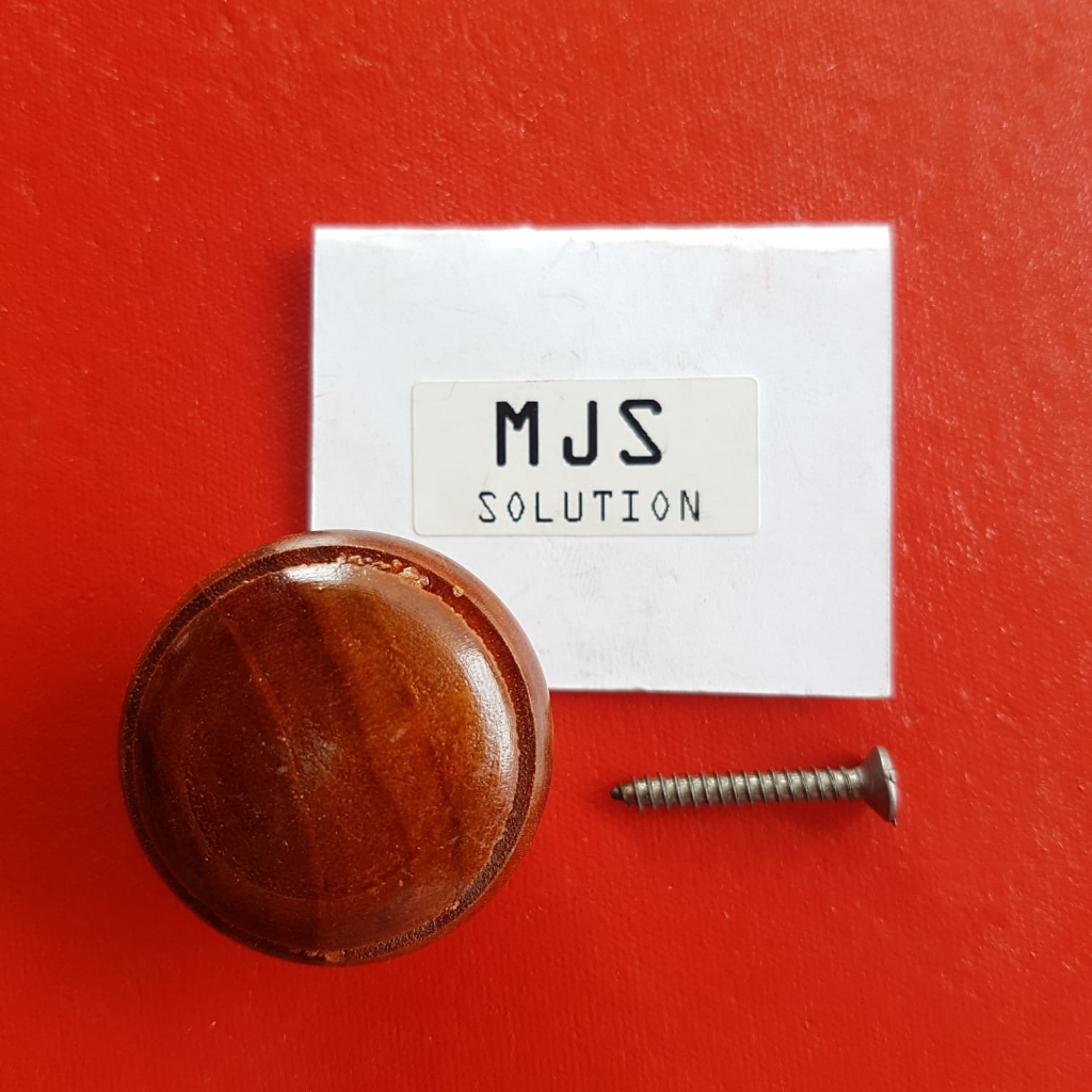 TARIKAN LACI KAYU BULAT VERNISH KAYU LEMARI PINTU PEGANGAN HANDLE