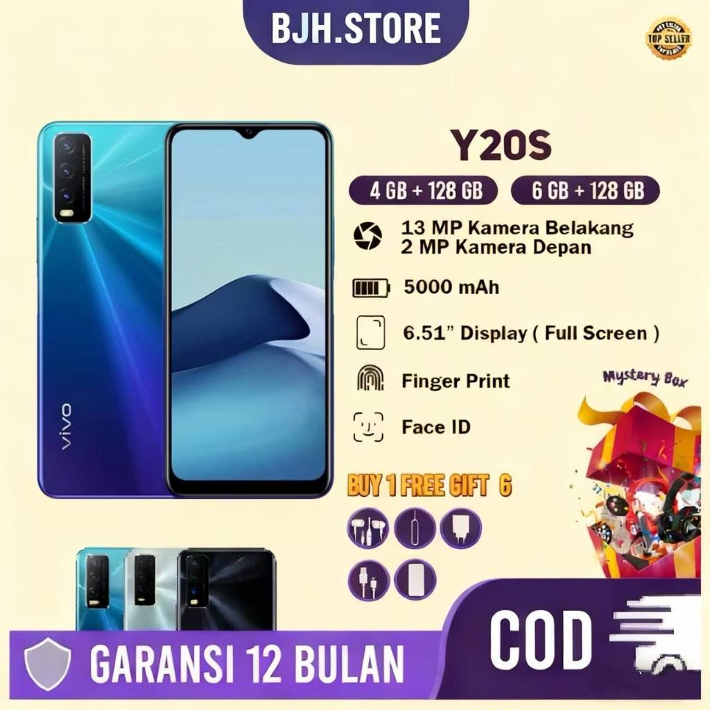 HP vivo Y20S RAM 8/256GB Baru 99% FULLSET GARANSI 1 TH BERSEGEL