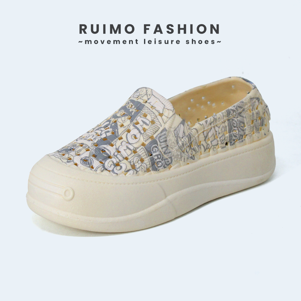 Ruimo Sepatu Sneakers Slip-on Wanita Terbaru  Korean Style - 2180