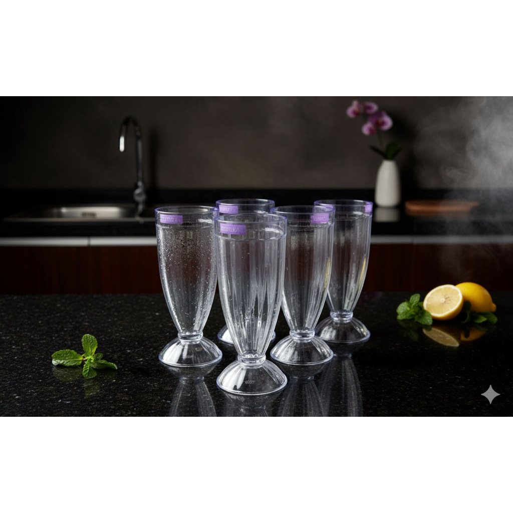 Gelas Jus Akrilik Tebal / Gelas Jus Plastik 300 ml Isi 1 Pcs