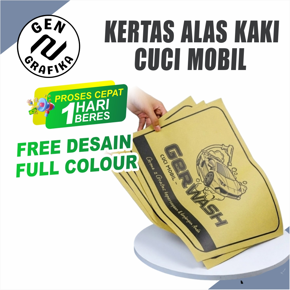 Kertas Alas Kaki Mobil Custom Desain | Untuk Car Wash & Bengkel | Genz Grafika