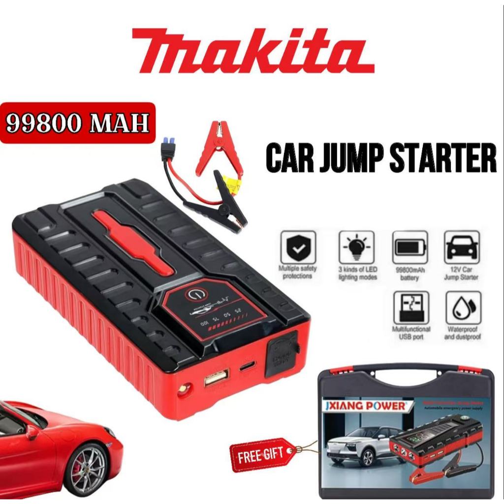 ⭐COD⭐12V Aki Mobil Jump Starter 99800MAH USB Power Bank Handpone| Jumper Jamper Aki Accu Mobil Diese