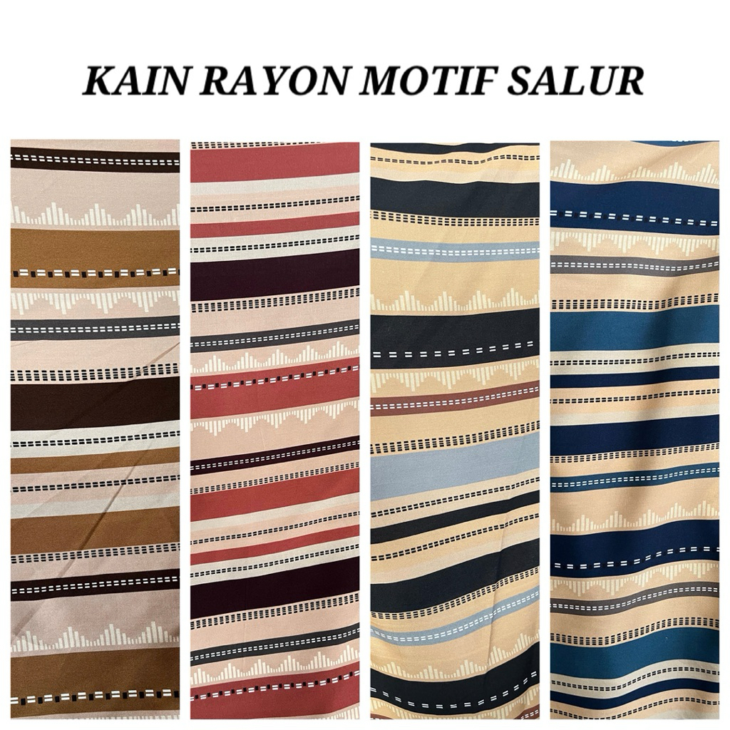 bahan kain katun rayon rayon motif salur/rayon motif terbaru/rayon viscose(harga tertera 50cm)