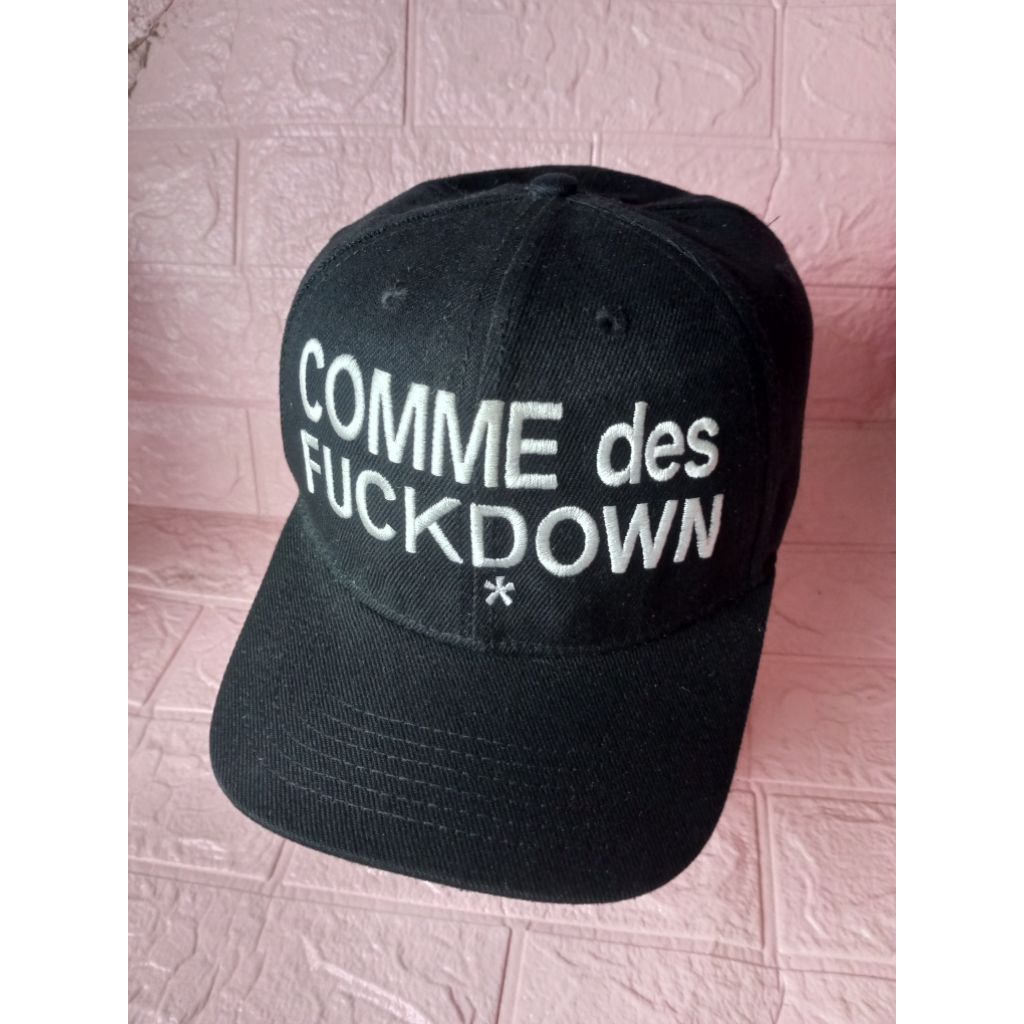 Topi Snapback Tulisan COMME des FUCKDOWN UnderVisor Hijau Murce Meriah