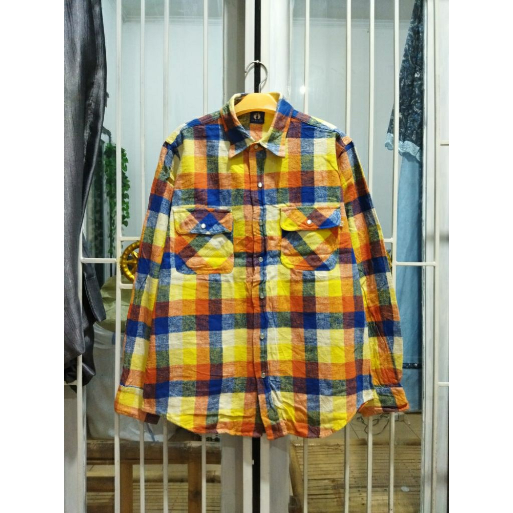 kemeja western flannel Hangten L casual pria murah terbaik