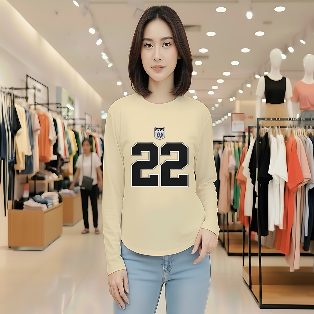 Kaos Oval Lengan Panjang/Kaos Polos Oval/Kaos Oval Motif Angka