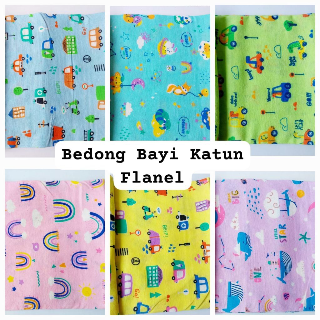 Kain Bedong Bayi Baru Lahir Kain Katun Flanel-Bedong Selimut Bayi Flanel Motif Jumbo