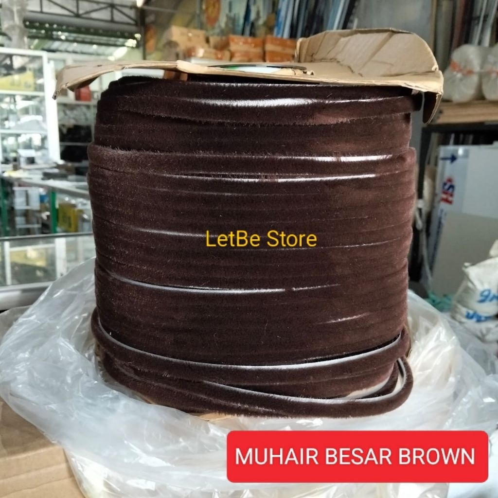 Bulu Mohair Moher Besar dan Kecil untuk Peredam Pintu Aluminium Coklat Hitam Silver Panjang 5 Meter