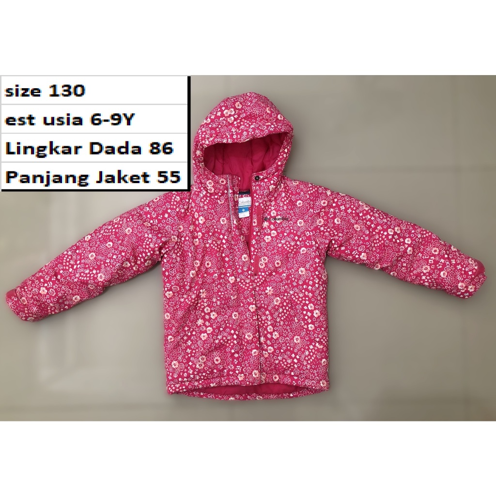 COLUMBIA - Jaket Gembul Waterproof Hoodie Motif Winter Musim Dingin Tebal Anak Premium Second Prelov
