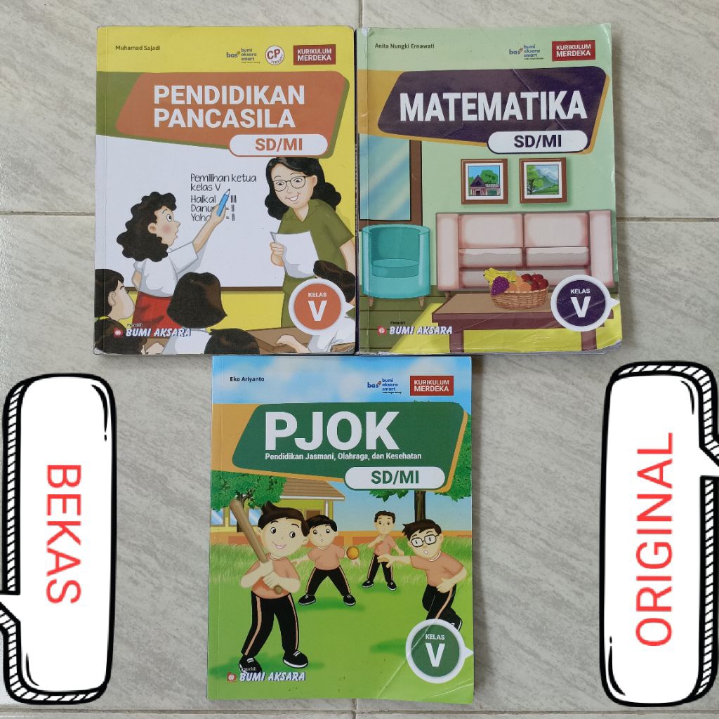 ( BUKU BEKAS ) ( ORIGINAL ) KELAS 5 V SD MI PENERBIT BUMI AKSARA KURIKULUM MERDEKA - MATEMATIKA BAHA
