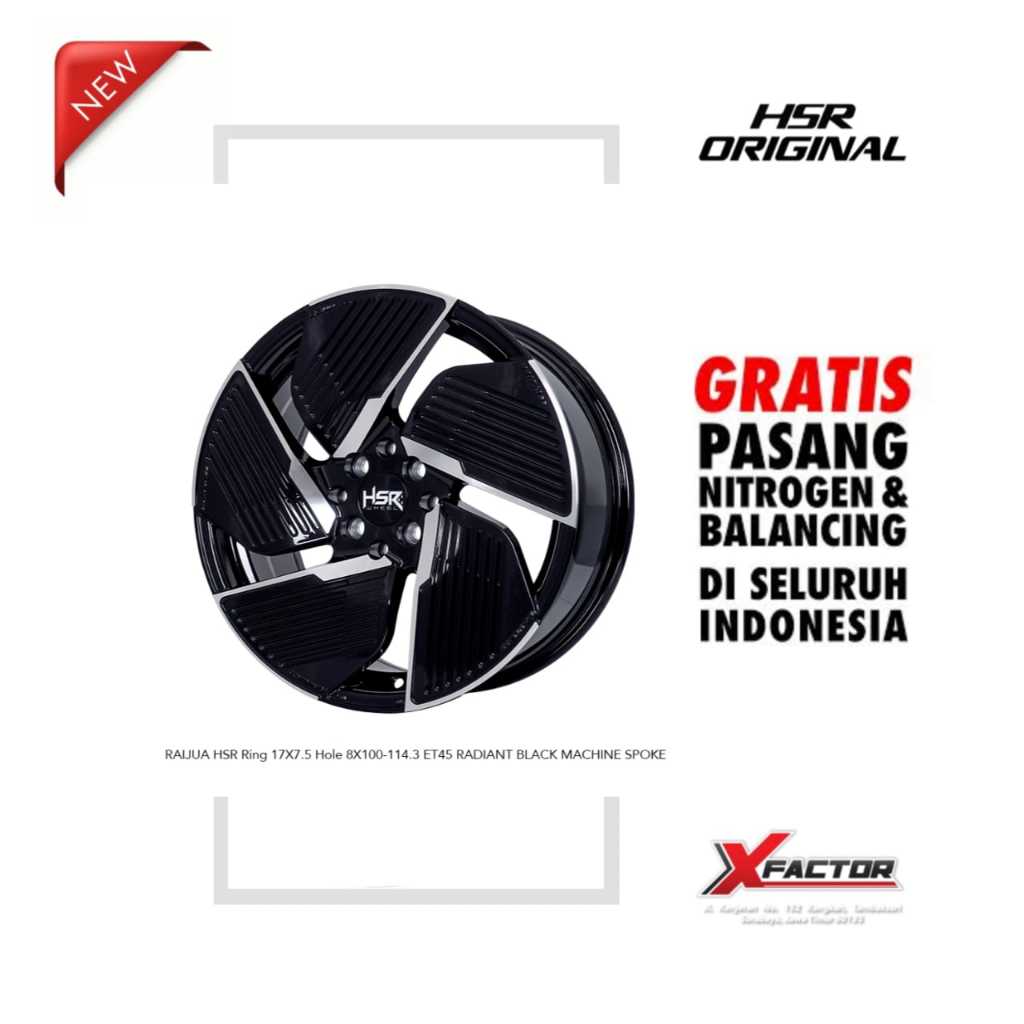 VELG MOBIL R17 HSR R17 RAIJUA R17X7.5 H 4X100 - 4X114,3 ET45 (SUPER SALE)