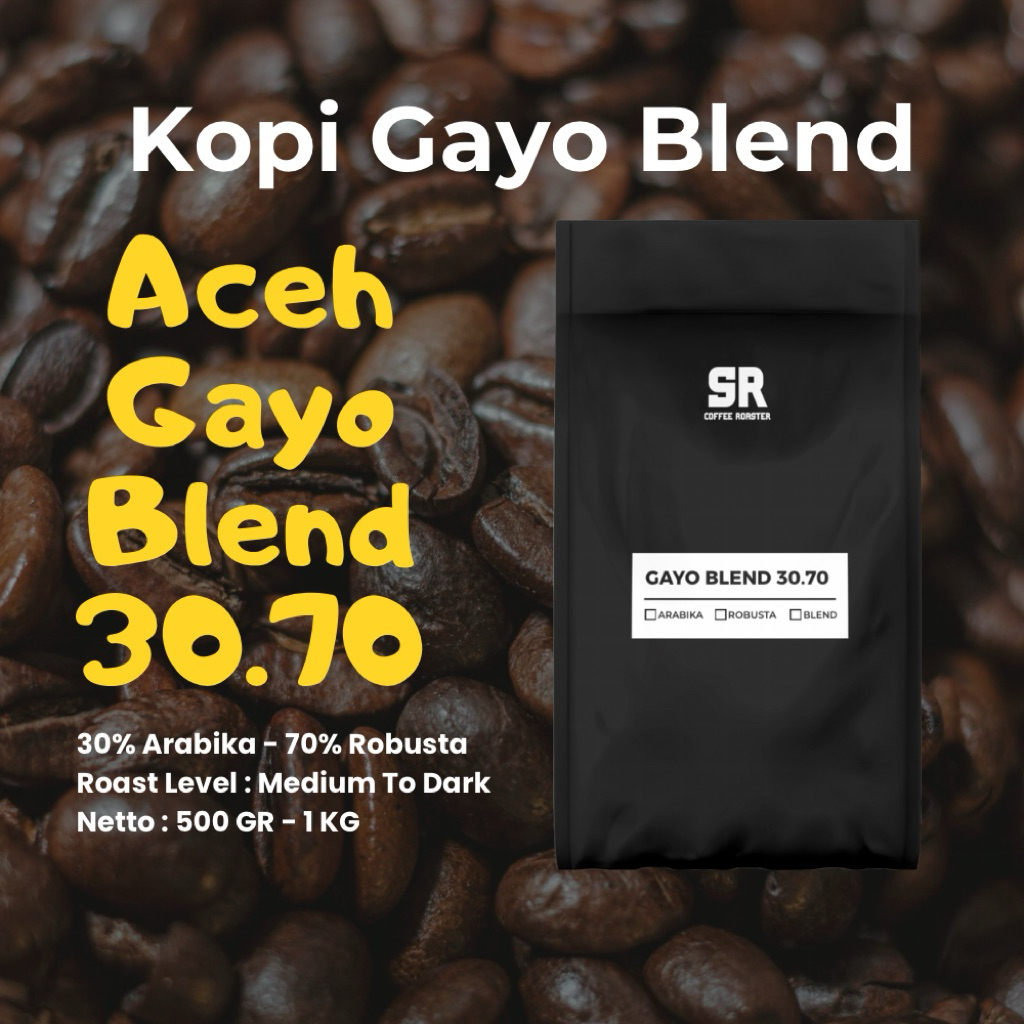 Kopi Aceh Gayo Blend 30 70 Medium To Dark Roast - Kopi Aceh Gayo Blend 30 Arabika 70 Robusta 500gr 1