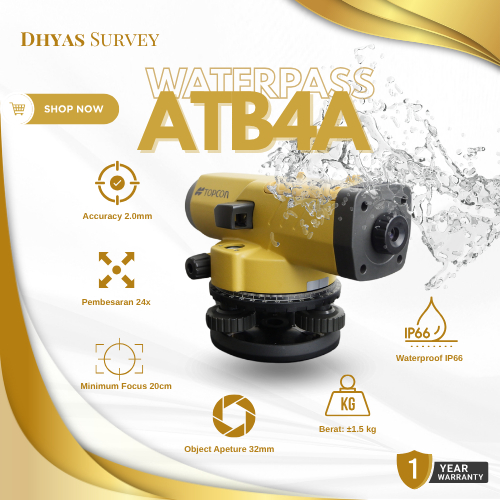 Waterpass Auto Level Topcon ATB4A Waterpass Auto Level Topcon AT-B4 WP Topcon Terbaru