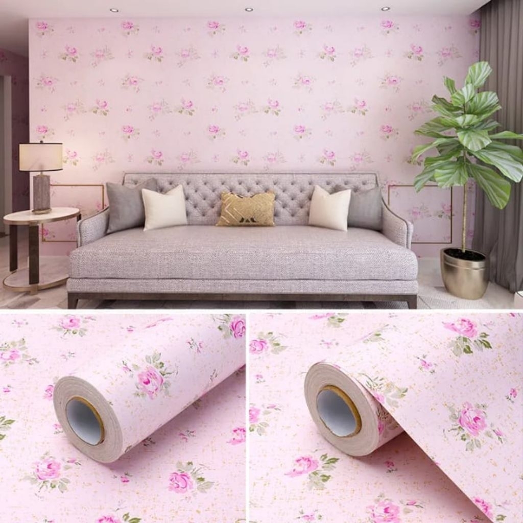 Wallpaper dinding 45cmx10m 1kg 1rol motif MAWAR