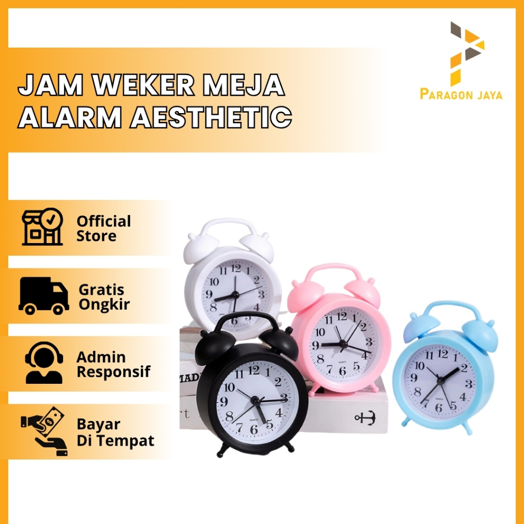 Jam Weker Meja Alarm Aesthetic Dekorasi Kamar Tidur