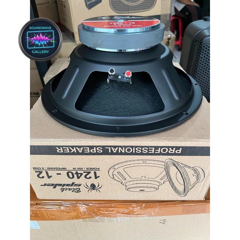 Speaker Komponen Black Spider 1240 12 Inch Voice Coil 2 Inch 600 Watt Full Range Original | Woofer M
