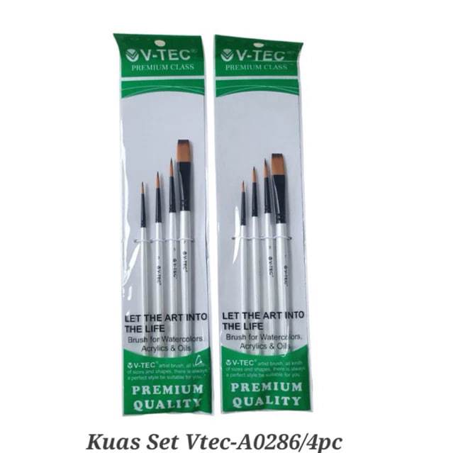 VTEC KUAS SET ARTIST BRUSH ISI 4 KUAS / KUAS SET MURAH