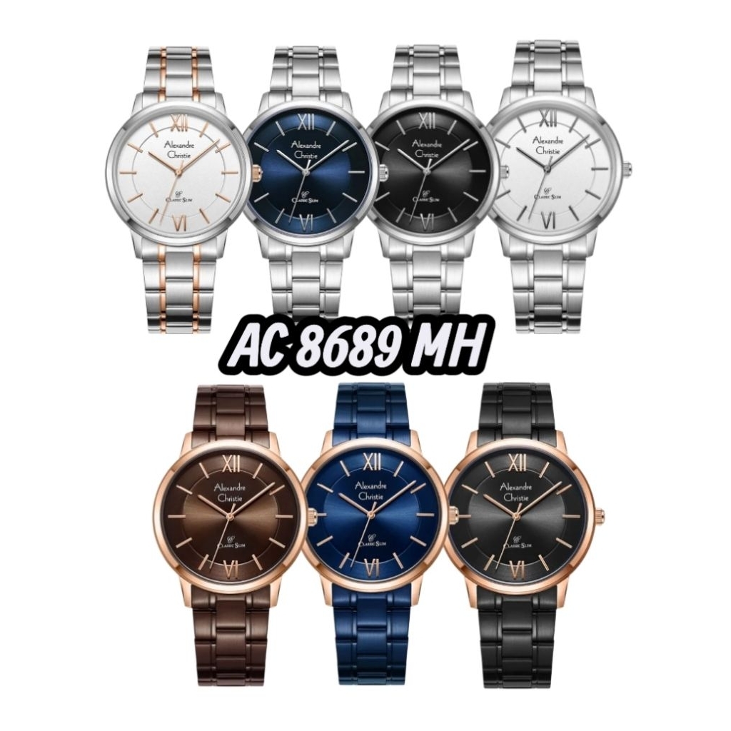 Jam Tangan Pria Alexandre Christie 8689 AC8689 AC 8689 Tali Besi / Stainless steel