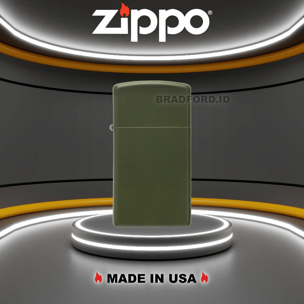 Korek Zippo Slim® Green Matte 1627 Original Made In USA