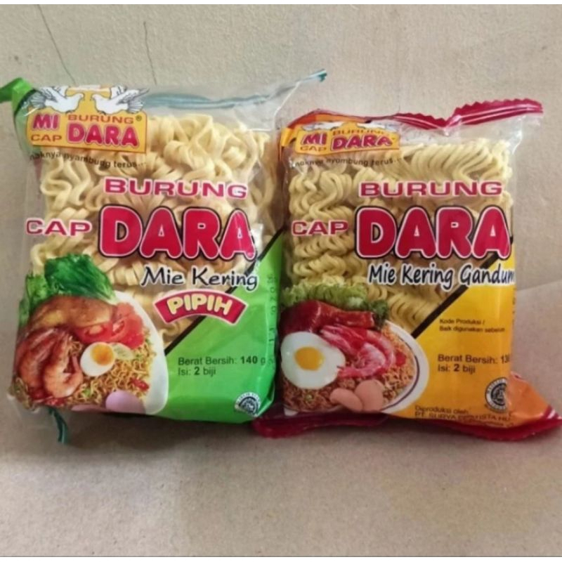 Mie burung Dara merah/hijau