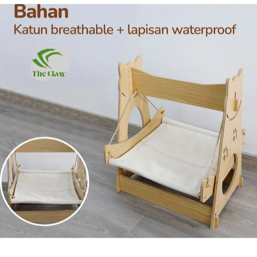 (The Claw) Kasur Ayun Kucing Anjing Bahan Kayu Premium Mudah Dirakit Aman Termasuk Kasur