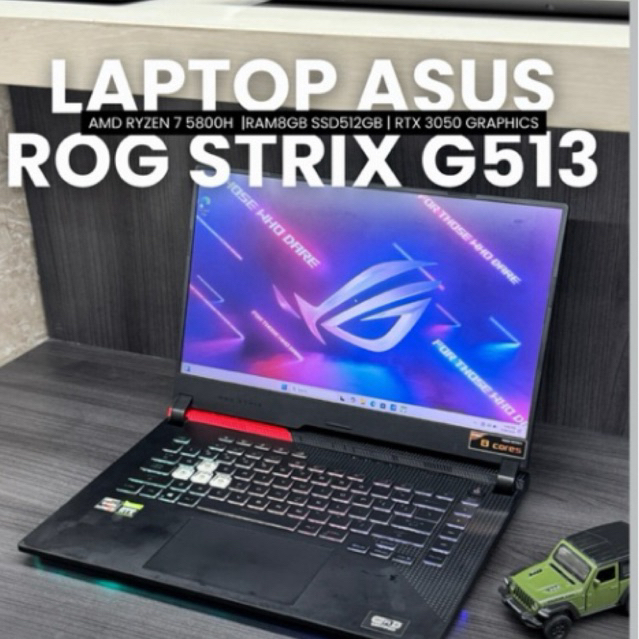 LAPTOP ASUS TUFF ROG STRIX G513 AMD RYZEN 7 5800H RAM 8GB SSD 512GB NVIDIA RTX 3050