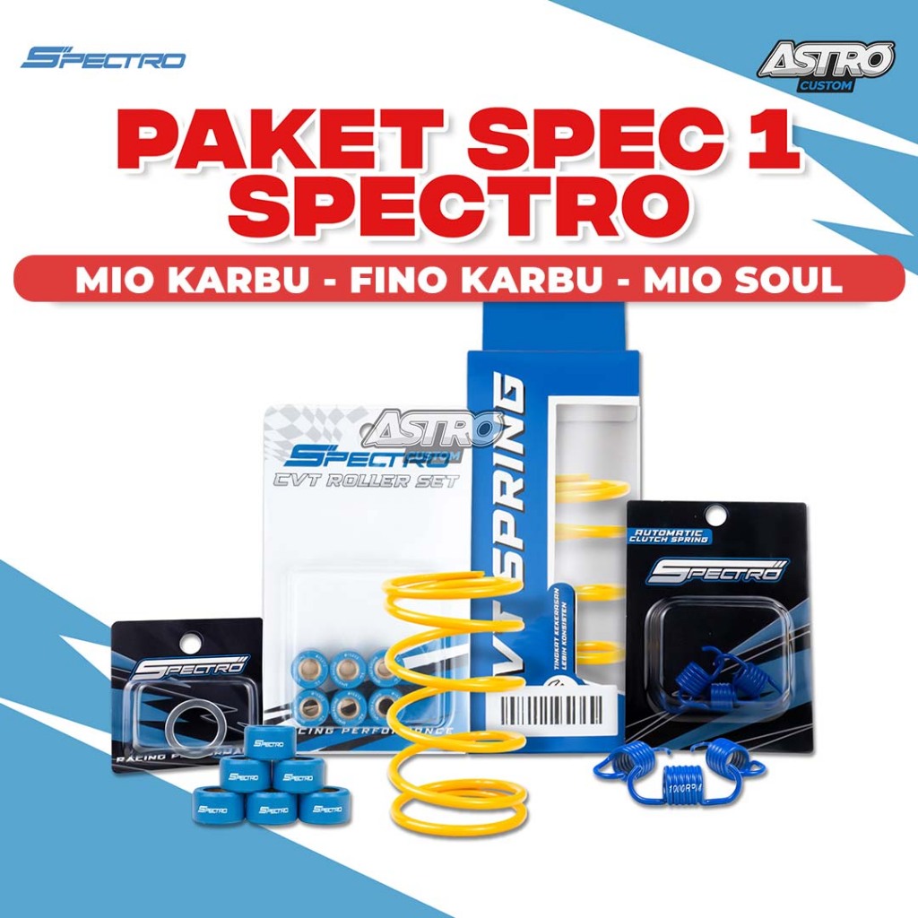 Spectro Paket Upgrade CVT Spec 1 Mio Karbu Sporty Smile Soul Fino Karbu Roller Per RPM Ring Kirian