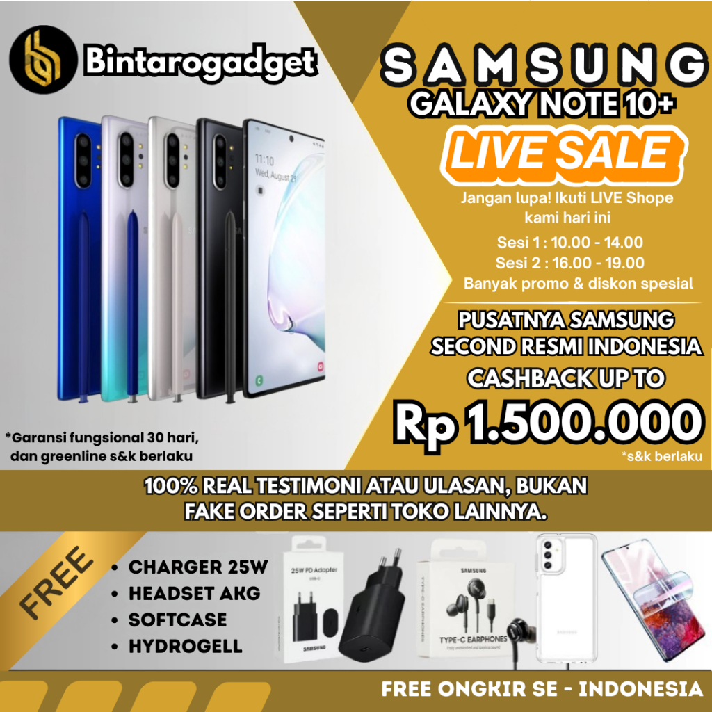 SEIN | Samsung Galaxy Note 10 Plus | Note 10 512Gb 256GB Second Fullset Original Resmi Indo