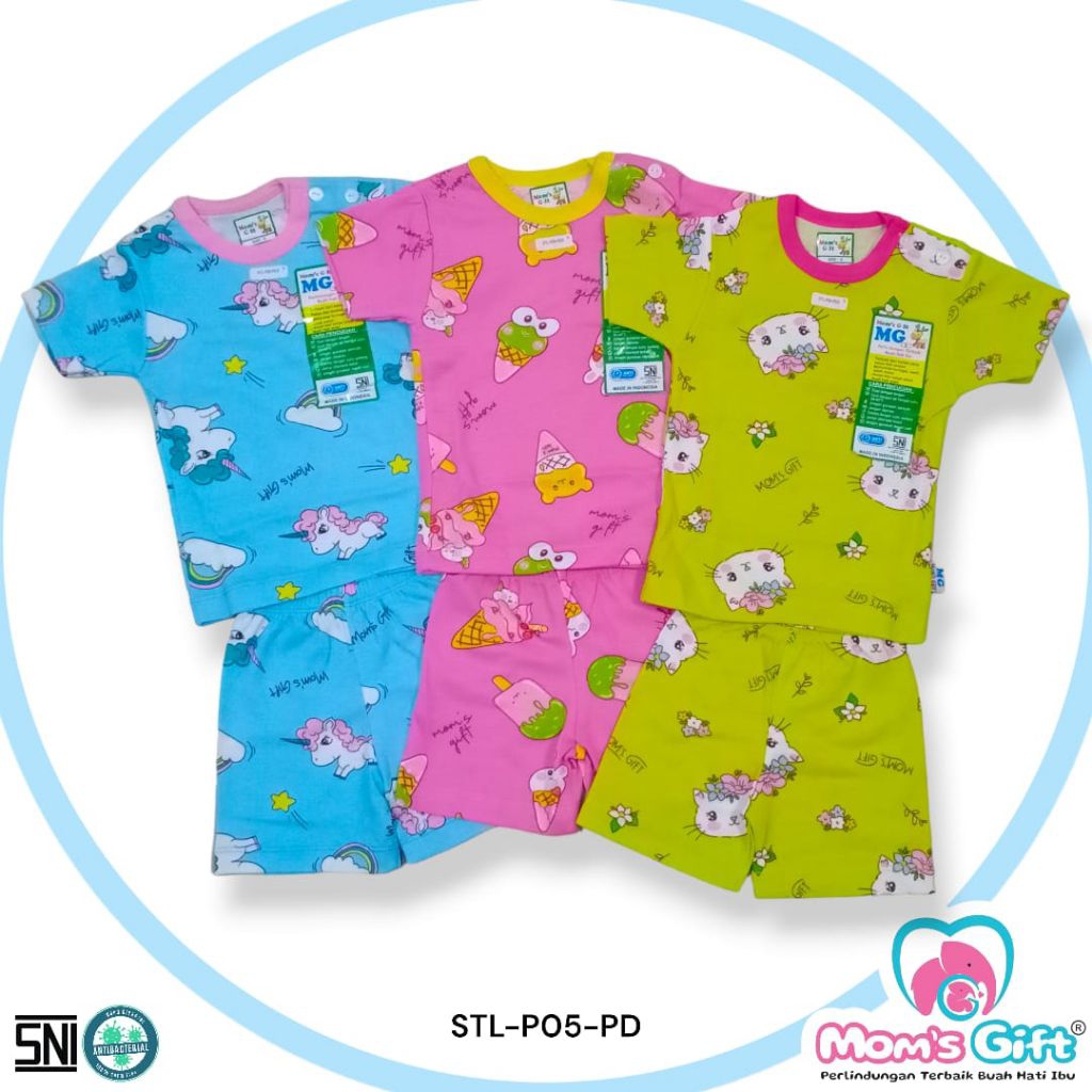 (3PCS) Setelan Anak Perempuan Moms Gift Motif Cewek/Setelan Anak Motif Panda Umbrella Semangka