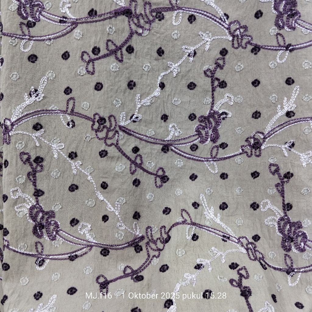 Kain Crinkle Motif Premium - Harga/0,5 m - Kain Crinkle Motif Bunga - Bahan Crinkle Bordir Premium -